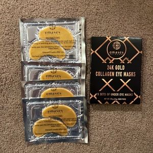 BRAND NEW in BOX Emases Skincare 24K Gold Collagen Under Eye Masks 4 Pairs/Sets